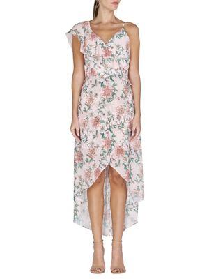 Adelyn Rae Hannah Floral-printed Hi-lo Dress