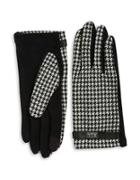 Lauren Ralph Lauren Wool And Cashmere-blend Houndstooth Touch Gloves
