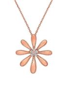 Sonatina 14k Rose Gold & Diamond Floral Pendant Necklace