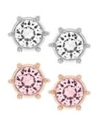 Swarovski Botanic Two-pair Two-tone Stud Earrings Set
