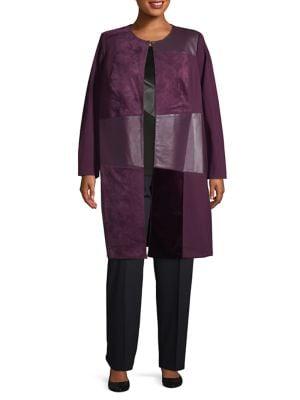 Calvin Klein Plus Faux-leather Open Jacket