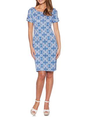 Rafaella Floral-print Cotton Sheath Dress