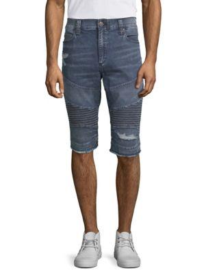True Religion Gene Moto Denim Shorts