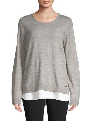 Calvin Klein Layered Crewneck Knit Sweater