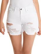 La La Anthony Destroyed Denim Shorts