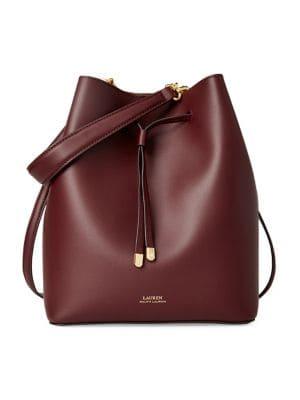 Lauren Ralph Lauren Leather Drawstring Bag