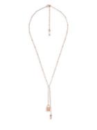 Michael Kors Mercer Link 14k Rose Gold-plated Padlock Y-necklace