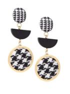 Design Lab Houndstooth Plaid Drop Earrings