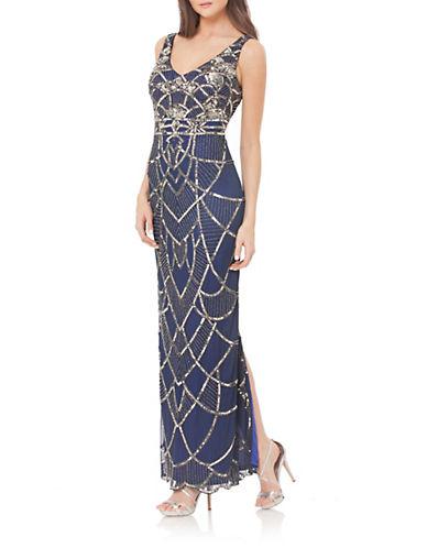 Js Collections Sequin Accented Gown