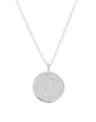 Lord & Taylor 14k White Gold J Round Pendant Necklace