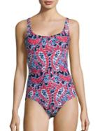 Michael Michael Kors Angelina Lace-up One-piece Swimsuit