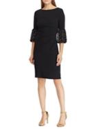 Lauren Ralph Lauren Lace-trim Ruched Jewelry Sheath Dress