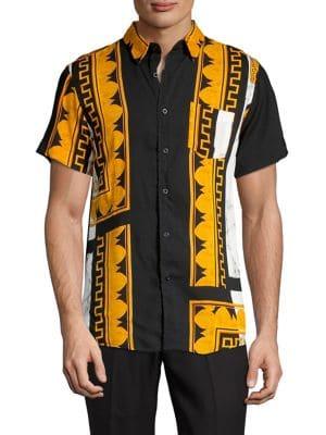 Reason Grecian-border Print Shirt