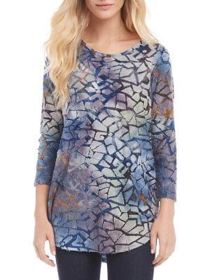 Karen Kane Tie-dye Burnout Printed Tee