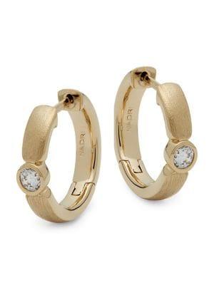 Nadri Aura Update Crystal Textured Huggie Earrings