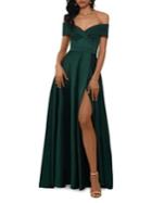 Xscape Petite Off-the-shoulder Satin Gown