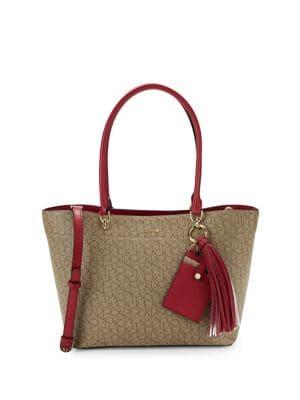 Calvin Klein Small Susan Monogram Leather Tote