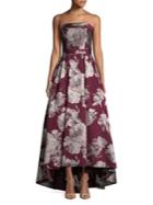 Xscape Strapless Floral Brocade Gown