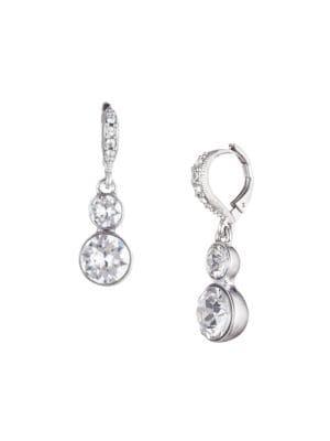 Givenchy Silvertone & Swarovski Crystal Earrings