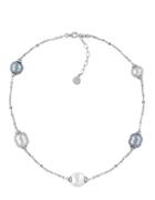 Majorica Sterling Silver And Pearl Illusion Necklace