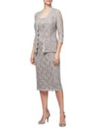 Alex Evenings Two-piece T-length Sequin Dress And Jacket