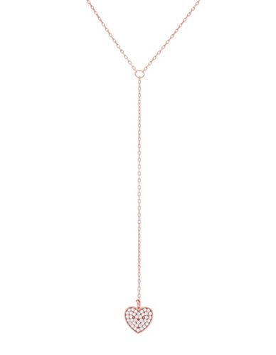 Lord & Taylor Cubic Zirconia And Sterling Silver Heart Y Necklace