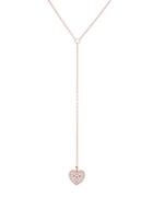 Lord & Taylor Cubic Zirconia And Sterling Silver Heart Y Necklace