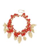 Miriam Haskell Coral Reign Goldtone & White Faux Pearl Beaded Shaky Collar Necklace