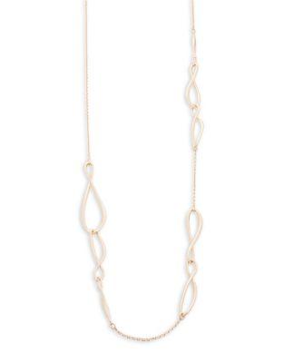 H Halston Liquid Metal Crystal And Station Necklace