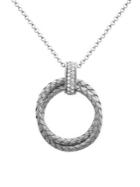 Lord & Taylor Sterling Silver Braided Circle Pendant Necklace