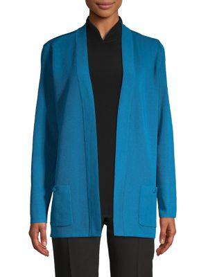 Anne Klein Ribbed Open Front Cardigan