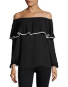 Vince Camuto Long-bishop-sleeve Ruffle Blouse