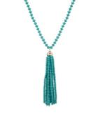 Anne Klein Goldtone Beaded Tassel Pendant Necklace