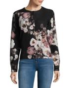Lord & Taylor Regency Floral Printed Cashmere Cardigan