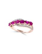 Effy Amor&eacute; Diamond, Natural Ruby And 14k Rose Gold Ring