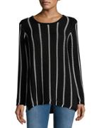 Calvin Klein Hi-lo Cotton Striped Sweater