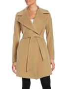 Diane Von Furstenberg Wool Blend Mid Length Wrap Coat
