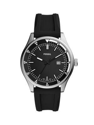 Fossil Belmar Three-hand Stainless Steel & Silicone Strap Watch