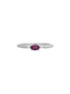 Lord & Taylor Rhodolite Garnet, White Topaz And Sterling Silver Cocktail Ring