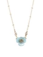 Lonna & Lilly Mother-of-pearl & Crystal Floral Pendant Necklace