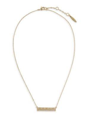 Sole Society Goldtone & Crystal Bar Pendant Necklace