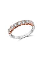 Effy 14k Rose Gold & White Gold, Diamond Prong Ring