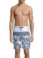 Black Brown Striped Swim Shorts