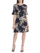 Tommy Hilfiger Brushstroke Bouquet Flutter-sleeve Jersey Dress