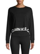 Calvin Klein Performance Cropped Dolman Logo Pullover