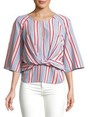 Miss Selfridge Quarter-sleeve Twist-front Blouse
