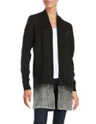 Lord & Taylor Ombre-trimmed Open-front Cardigan