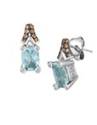 Le Vian Chocolatier Sea Blue Aquamarine, Vanilla Diamonds, Chocolate Diamonds & 14k Vanilla Gold Drop Earrings