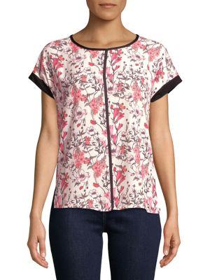 Ivanka Trump Mixed-media Floral Top