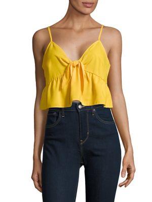 Miss Selfridge Ochre Tie-front Cropped Camisole